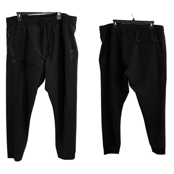 BCG Stretch Texture Joggers Training Running Pants Zipper Pockets Black Men's XL - Picture 1 of 14
